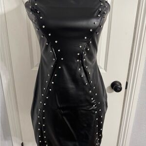 Black Studded Rhinestone Dress
